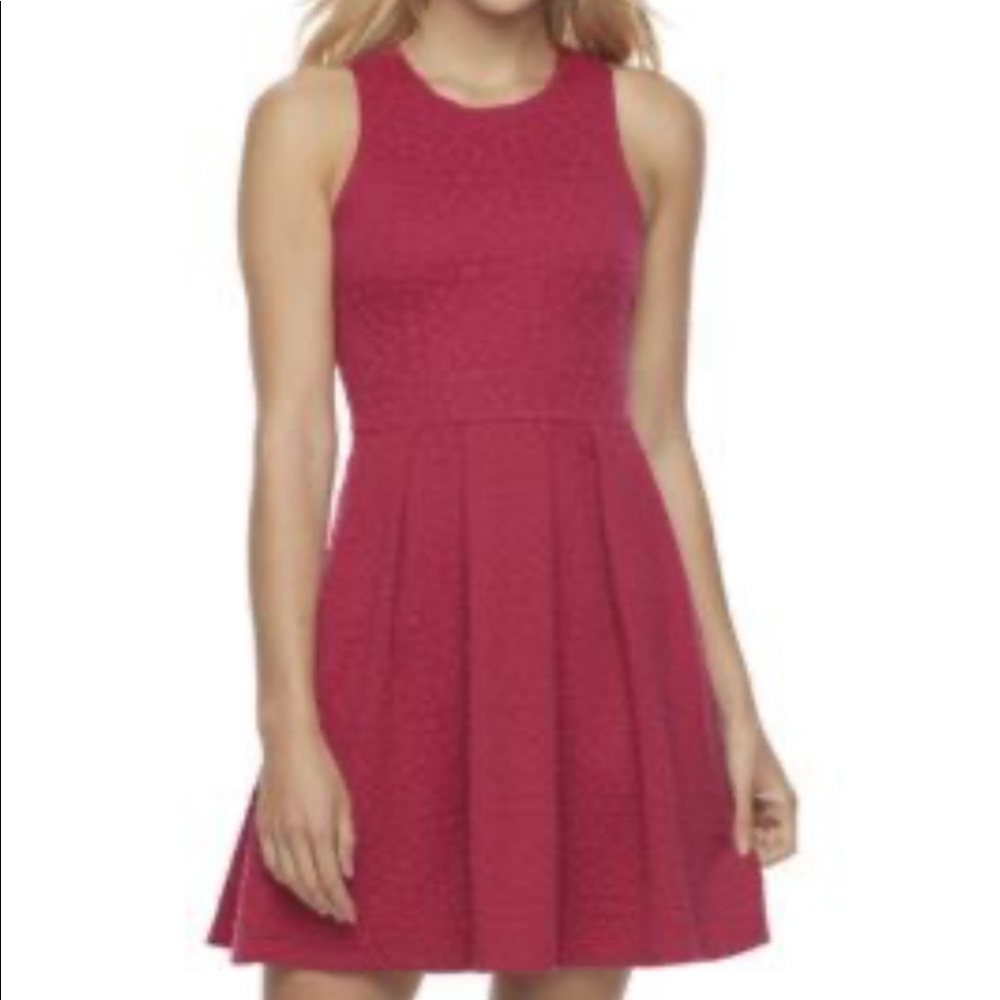 SO Textured Pink Skater Dress